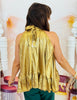 Gold Halter Neck Sleeveless Blouse (Reg.)