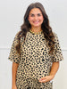 Leopard Textured Pullover Top (Reg & Plus)