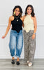 Sweater Knit Floral Motif Halter Top (Reg.)-2 Colors
