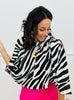 Black Zebra Print Sleeveless Blouse (Reg.)