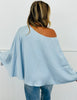 Satin One Shoulder Poncho Top (Reg.) - 2 Colors