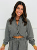 Black Plaid Bubble Top & Pants Set (Reg.)