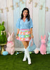 Queen Of Sparkles Pastel Colorblock Easter Bunny Knit Skirt (Reg. and Plus)