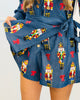 Queen Of Sparkles Denim Nutcracker & Bow Wrap Tie Romper (Reg. & Plus)