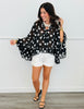 Polka Dot Ruffled Chiffon Blouse (Reg & Plus) - 2 Colors