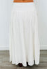 Off White Smocked Back Midi Skirt (Reg. and Plus)