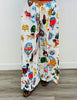 White Multi Icon Palazzo Pants (One Size)
