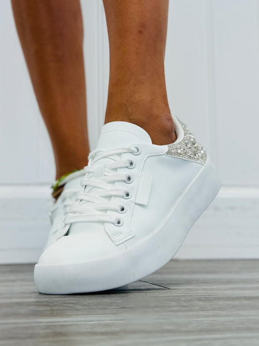 White Crystal Kick Sneakers