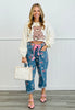 Floral Teddy Bear Sweater Top (Reg.) - 2 Colors