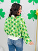 Queen Of Sparkles Checkered Sequin Shamrock Cardigan (Reg. & Plus)