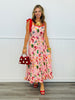 Peach Pink Fruit & Food Print Maxi Dress (Reg.)