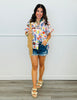 Multi Palm Paradise Blouse (Reg & Plus)