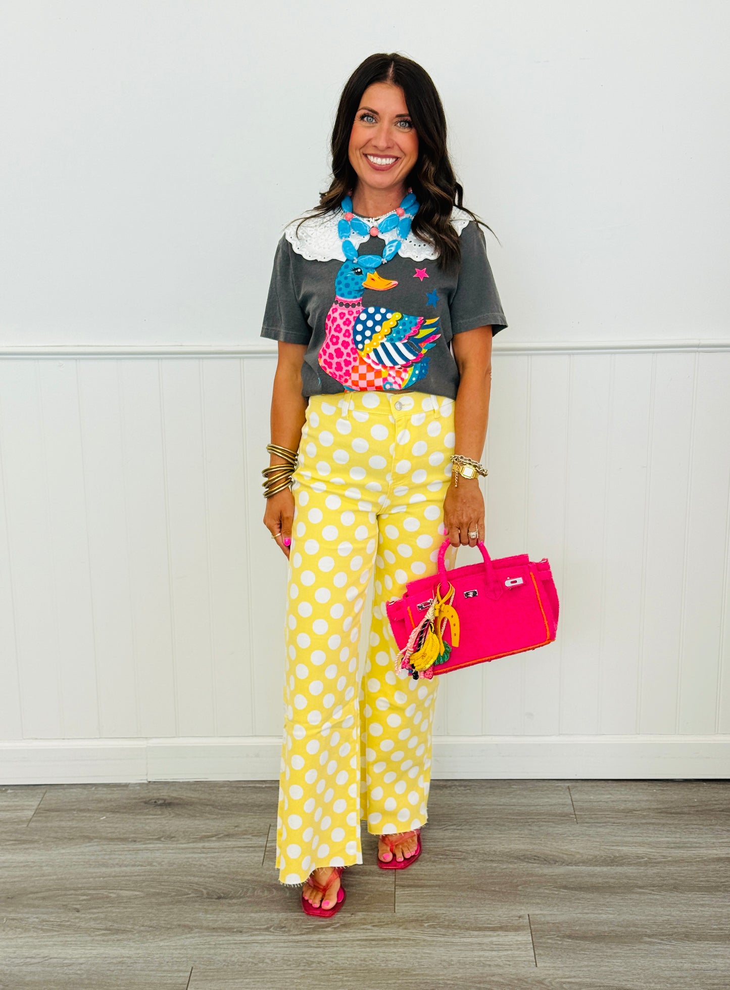 Yellow Polka Dot Denim Pants  (Reg.)