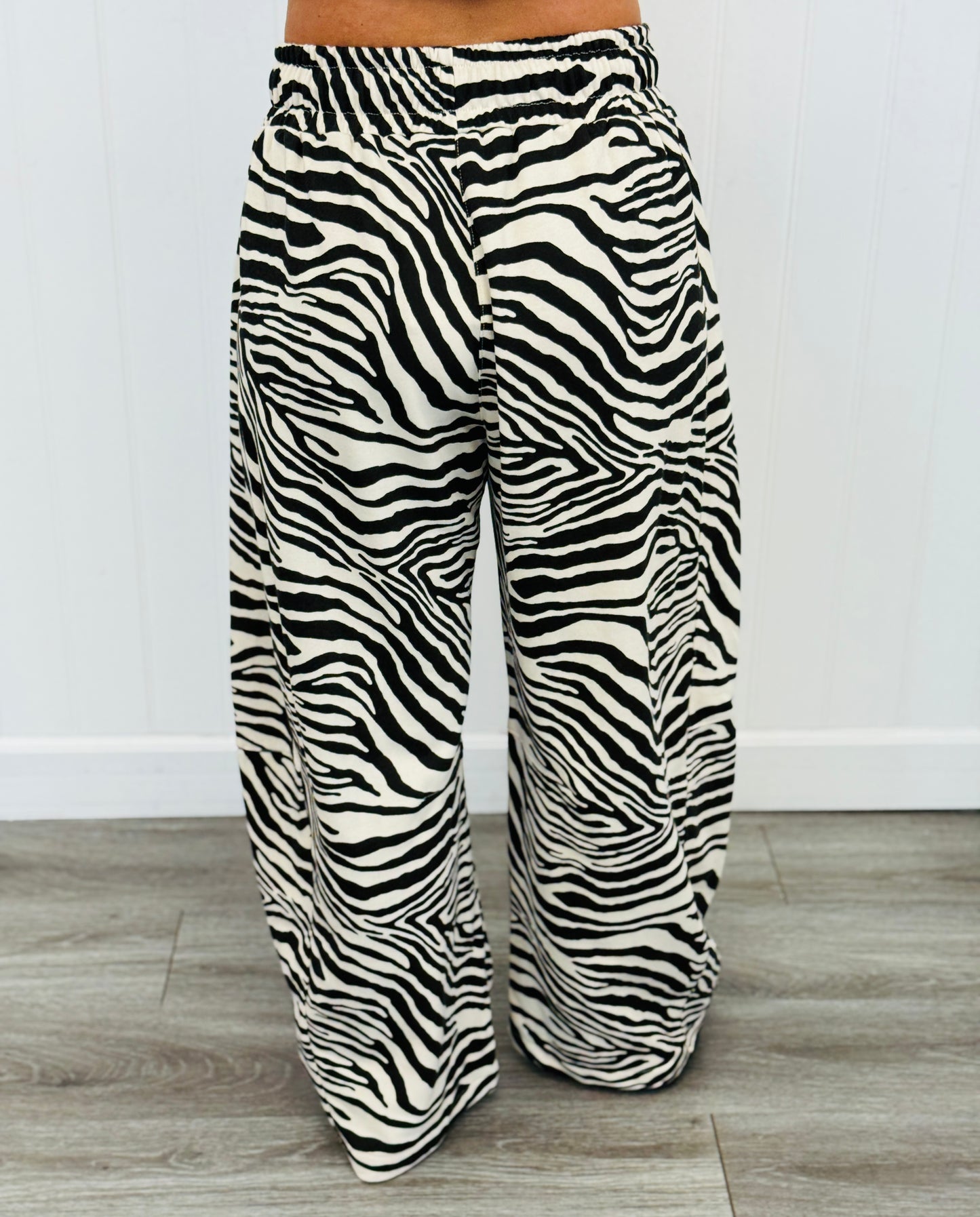Black/Tan Zebra Print Baggy Barrel Pants (Reg.)