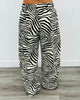 Black/Tan Zebra Print Baggy Barrel Pants (Reg.)