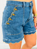 Denim Scalloped Hem Shorts (Reg.)