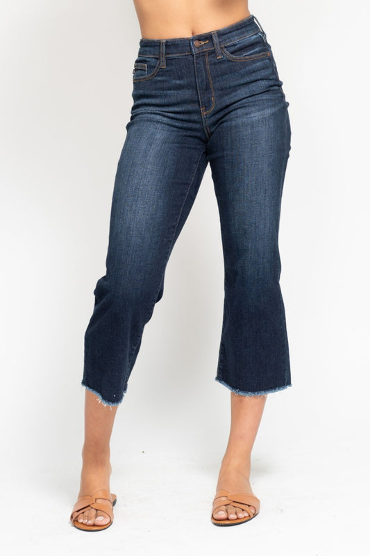 Judy Blue Always In Style Cropped Wide Leg Jeans (Reg. and Plus)