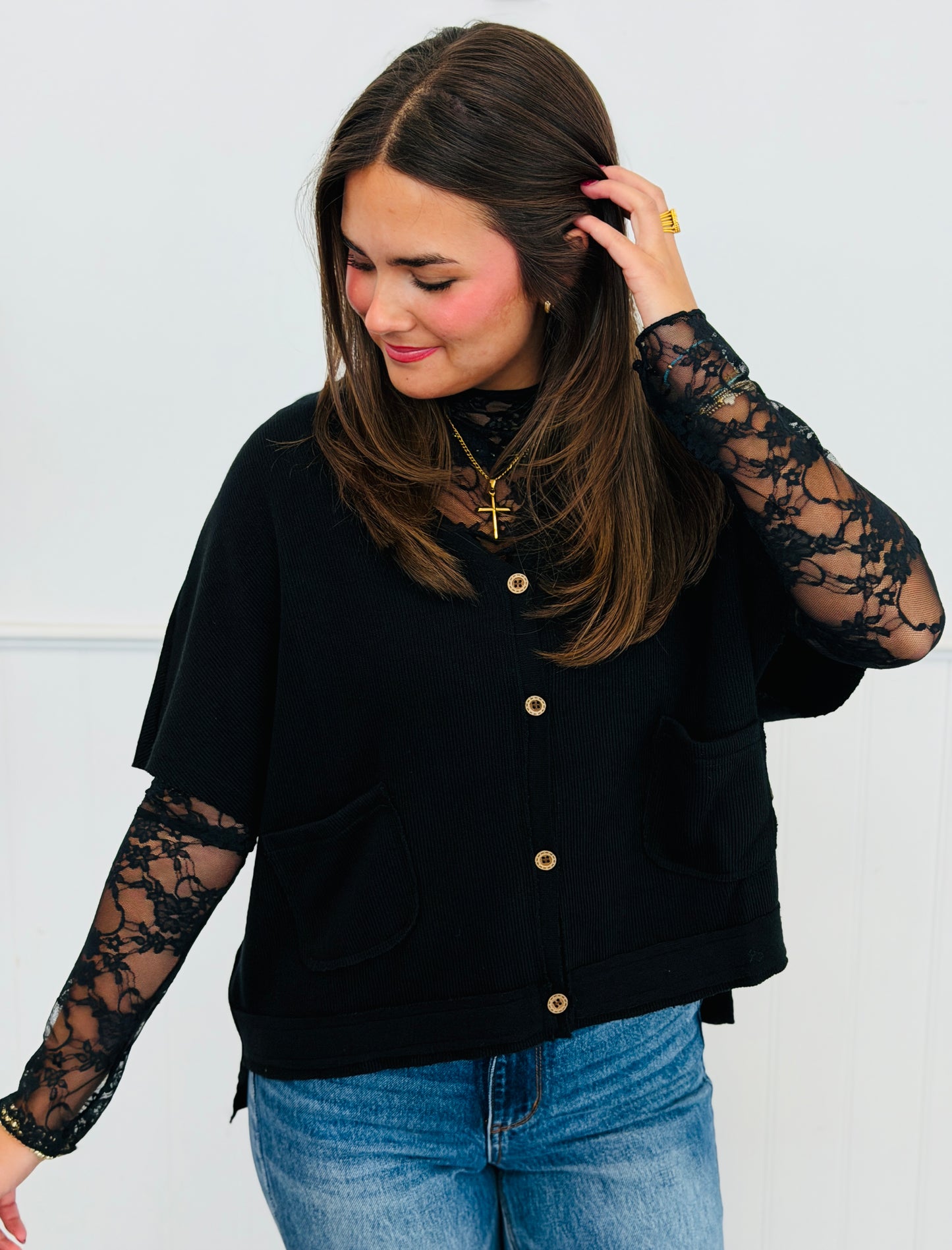 Button Front Boxy Knit Cardigan (Reg. and Plus) - 3 Colors