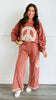 Peace Sign Red Brown Pants (Reg.)