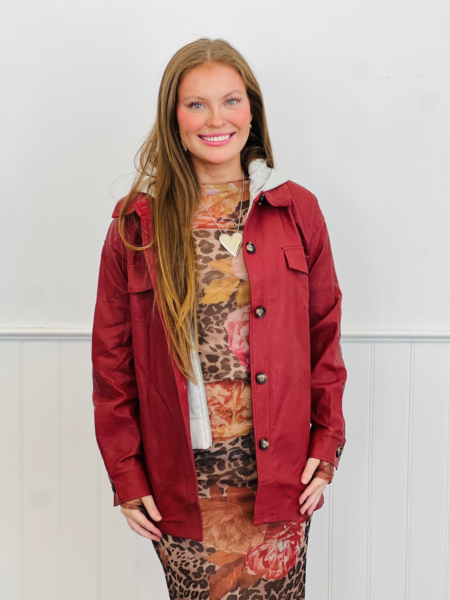 Twofer Leather Hoodie Jacket (Reg.) - 2 Colors