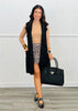 Faux Suede Longline Belted Vest (Reg & Plus)-3 Colors