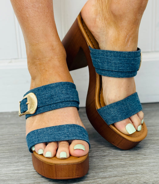 Blue Jean Babe Platform Heels