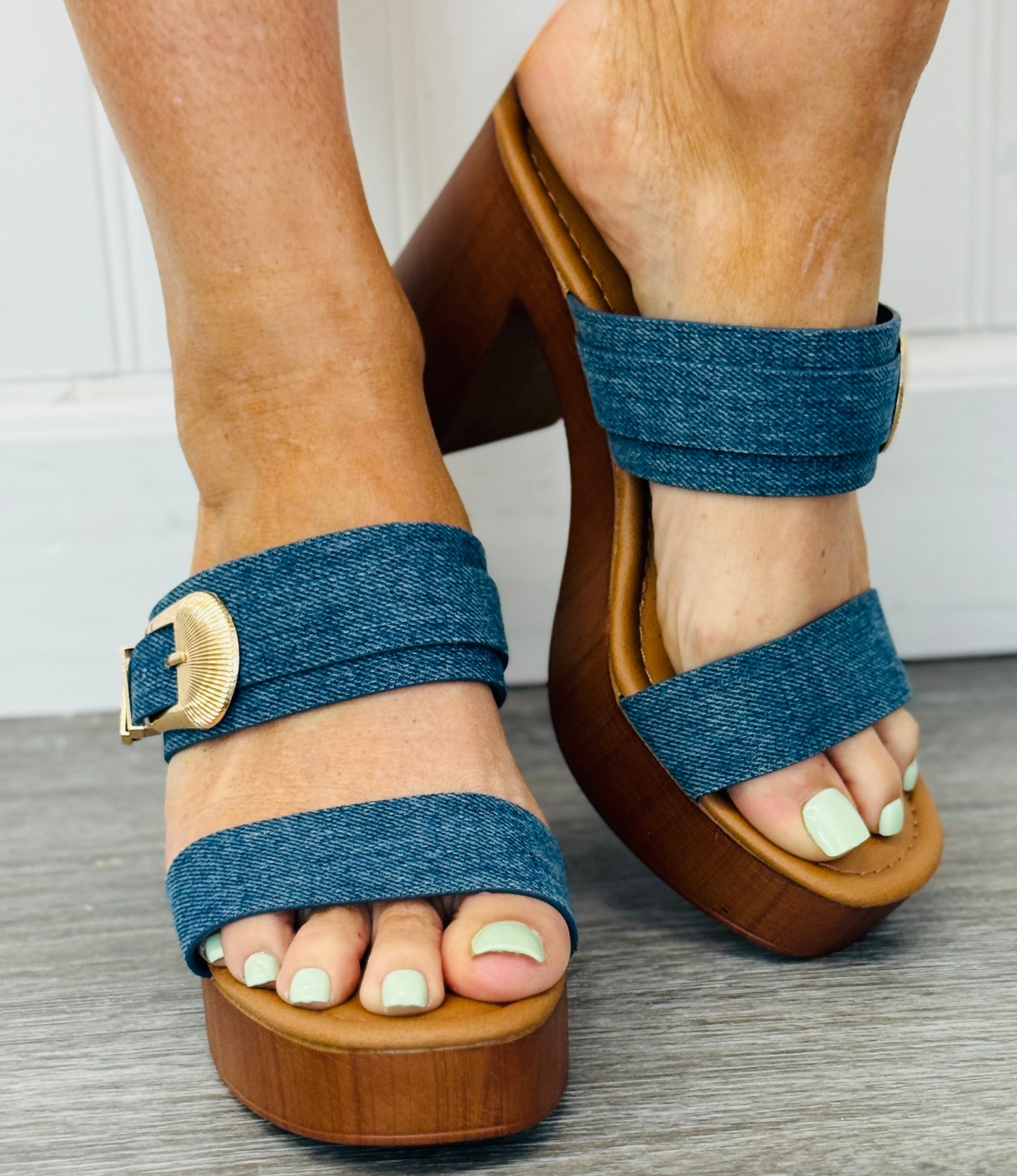 Blue Jean Babe Platform Heels