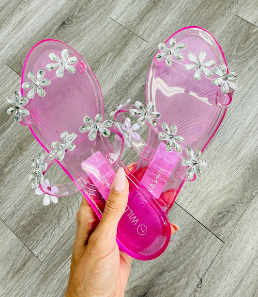 Pink Crystal Bloom Sandals
