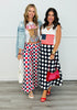 Red White & Blue Checkered Knit Pants (Reg & Plus)