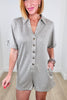 Olive Button Down Romper (Reg.)