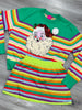 Queen Of Sparkles Green Rainbow Striped Santa Claus Sweater (Reg. & Plus)