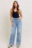 Judy Blue Retro Rebel Wide Leg Fold Over Jeans (Reg. and Plus)