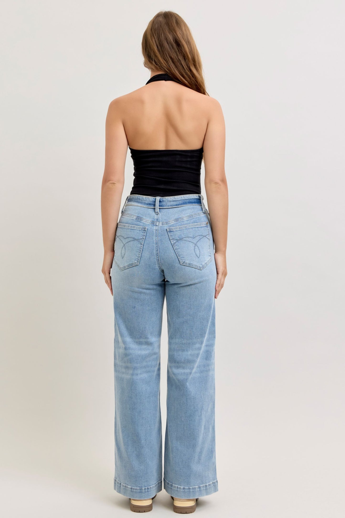 Judy Blue Retro Rebel Wide Leg Fold Over Jeans (Reg. and Plus)