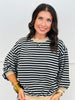 Striped 3/4 Sleeve Sweatshirt (Reg.)- 2 Colors