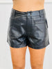 Black Faux Leather Pocket Shorts (Reg.)