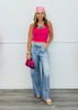 Illusion Remix Denim Blue Printed Terry Pants (Reg.)