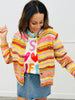 Multi Stripe Space Dye Sweater Cardigan (Reg & Plus)