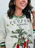 Queen Of Sparkles Beige Jalapeno Pepper Sweatshirt (Reg. and Plus)