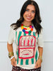 Green Striped Sardines Bling Tee (Reg. and Plus)