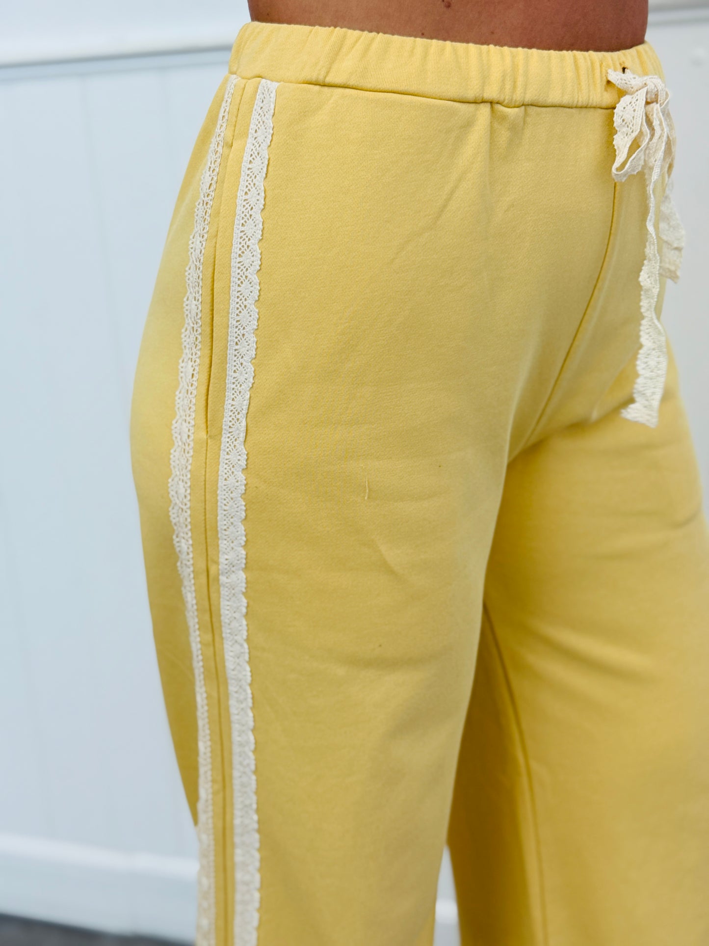 Lace Side Stripe Terry Sweatpants Remix (Reg.) - 2 Colors