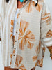 Burnt Orange Mixed Print Button Down Shirt (Reg. and Plus)