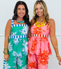 Floral Breeze Contrast Stripe Top (Reg.) - 2 Colors