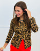 Taupe Long Sleeve Leopard Mesh Top (Reg.)
