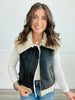 Faux Leather Shearling Vest (Reg)-3 Colors