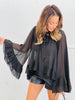 Ruffled Chiffon High Low Blouse (Reg & Plus) - 2 Colors