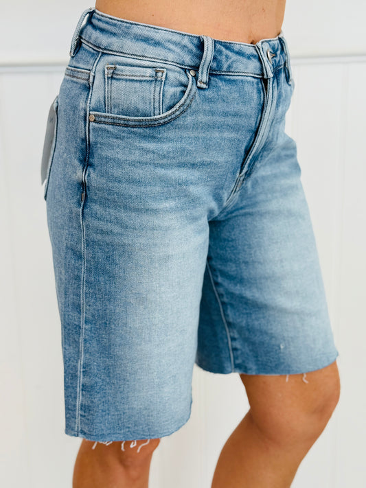 Risen Medium High Rise Wide Bermuda Shorts (Reg. and Plus)