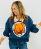 Queen Of Sparkles Navy Polka Dot Collar Turkey Sweatshirt (Reg. and Plus)