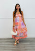 Orange Lavender Ruffle Midi Dress (Reg. & Plus)