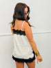 Champagne Lace Side Slits Cami Top (Reg.)