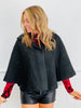 Black Short Cape Coat (Reg & Plus)